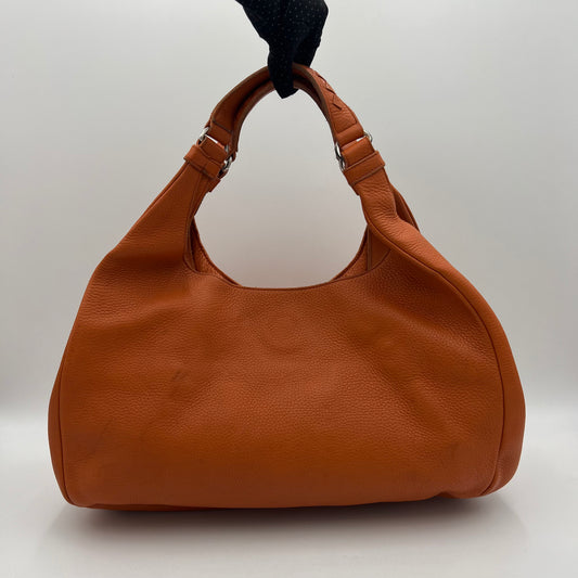 Bottega Veneta Orange Leather Campana Hobo Bag
