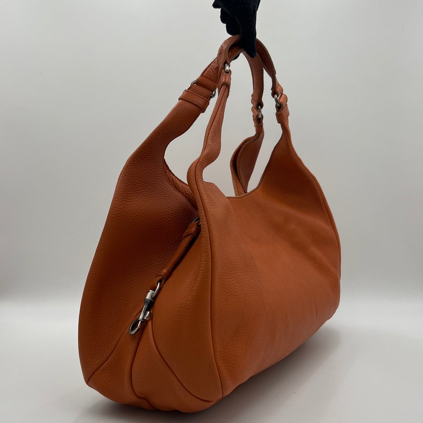 Bottega Veneta Orange Leather Campana Hobo Bag