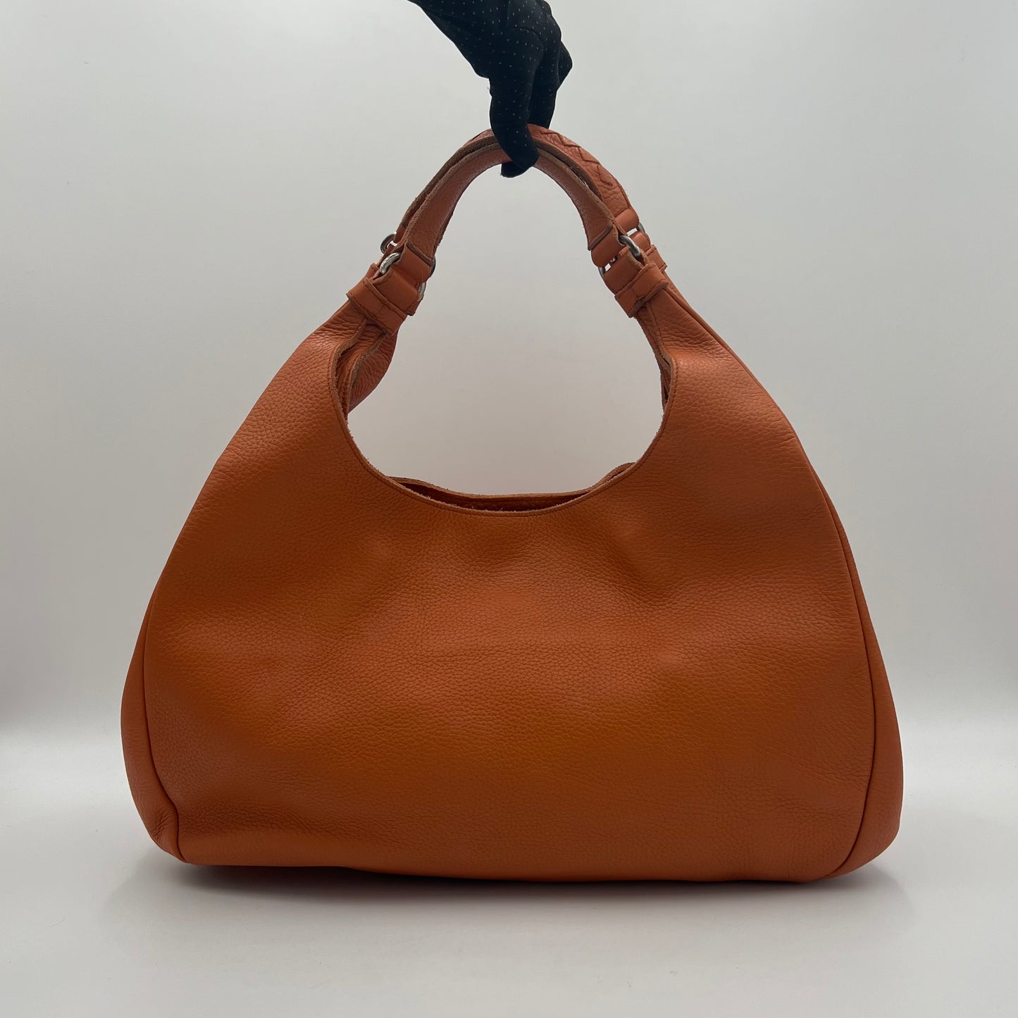 Bottega Veneta Orange Leather Campana Hobo Bag