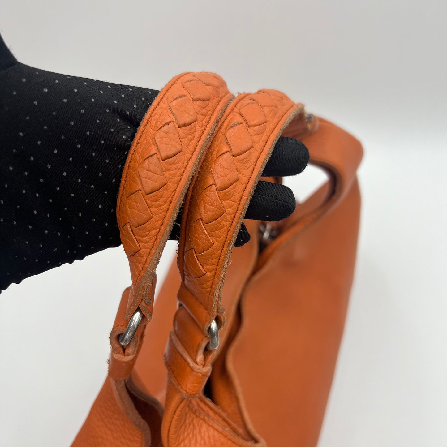 Bottega Veneta Orange Leather Campana Hobo Bag
