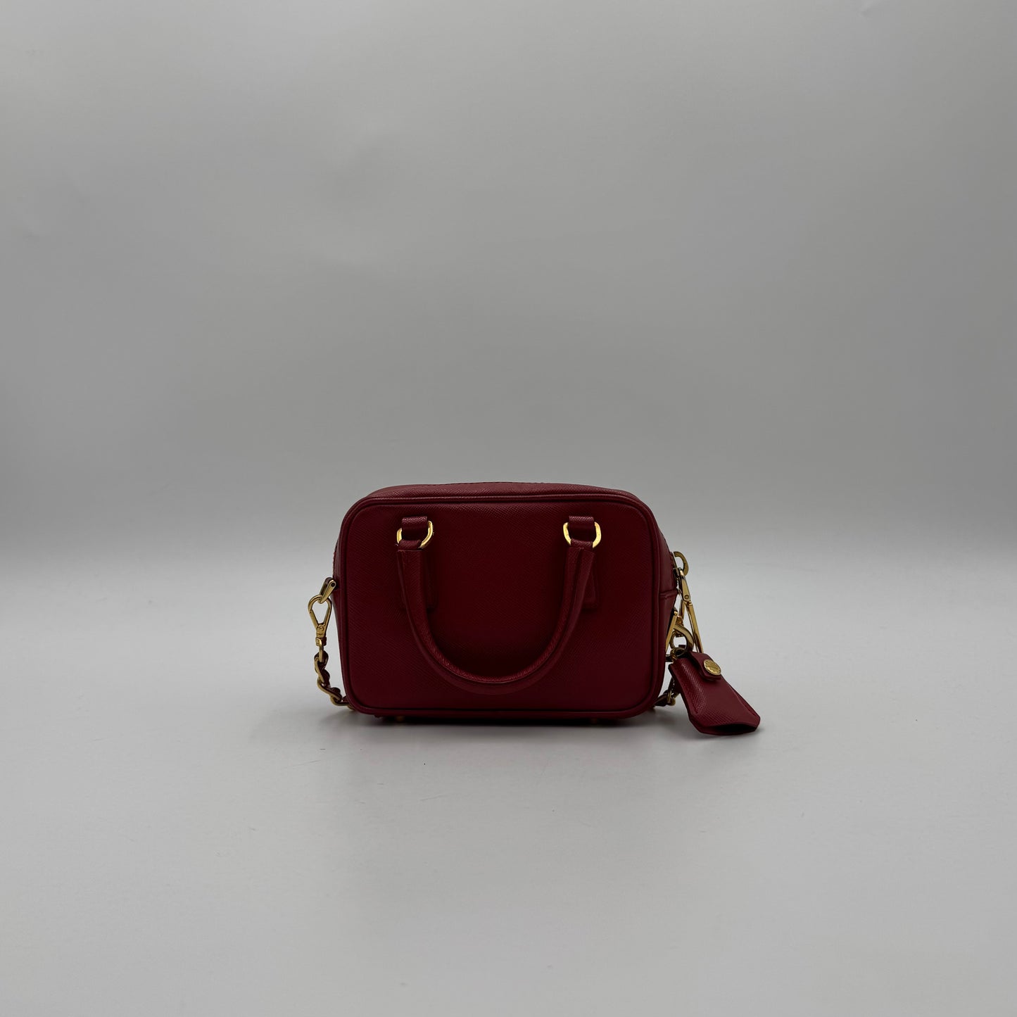 Prada Pink Saffiano Mini Bauletto GHW