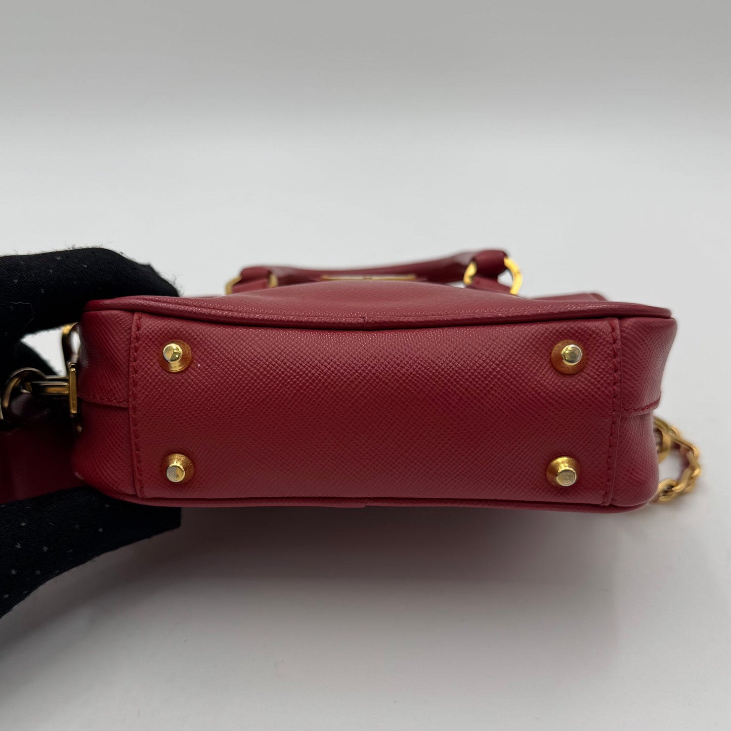 Prada Pink Saffiano Mini Bauletto GHW