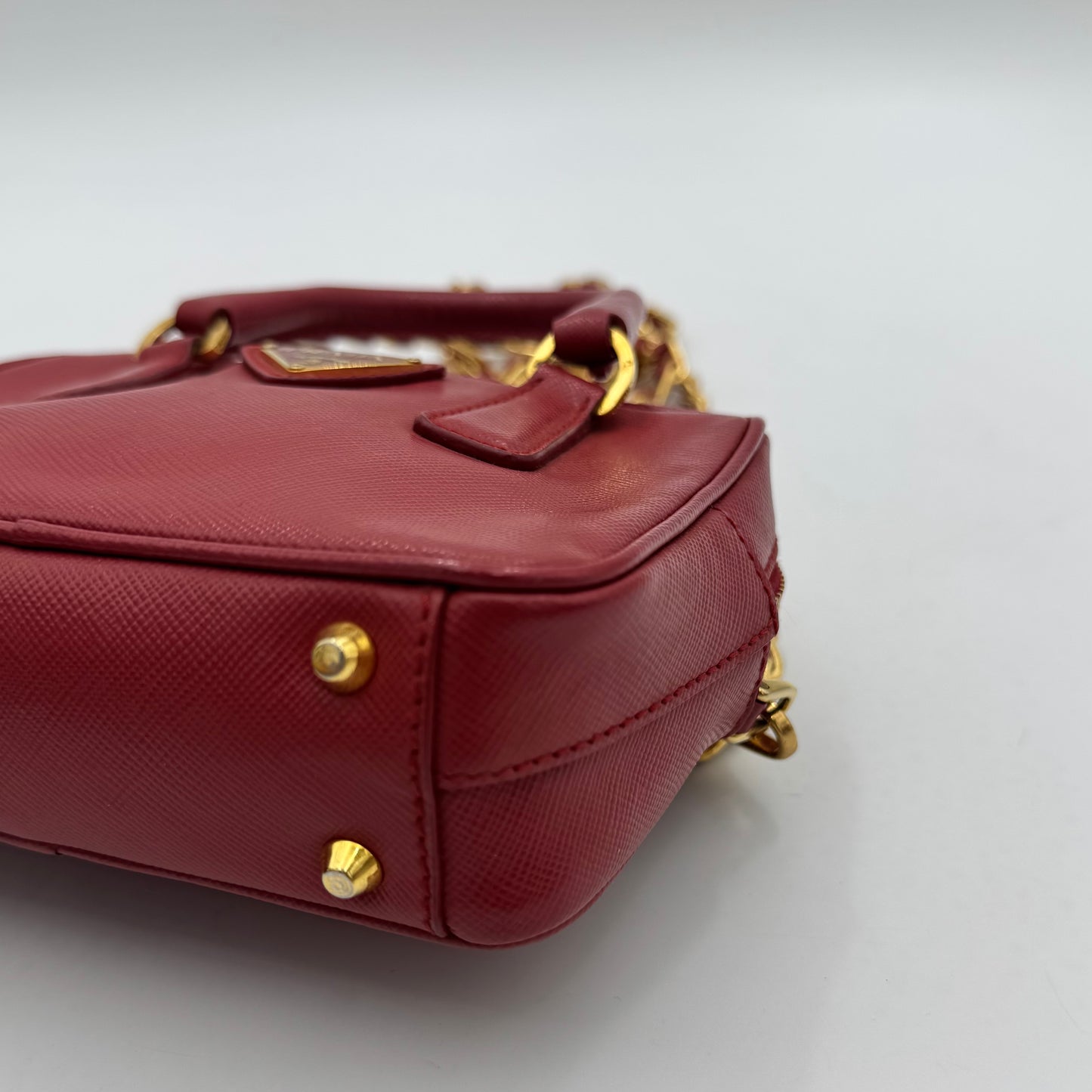 Prada Pink Saffiano Mini Bauletto GHW
