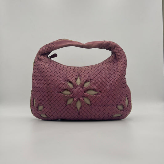 Bottega Veneta Purple Nappa Intrecciato Flower Hobo Bag