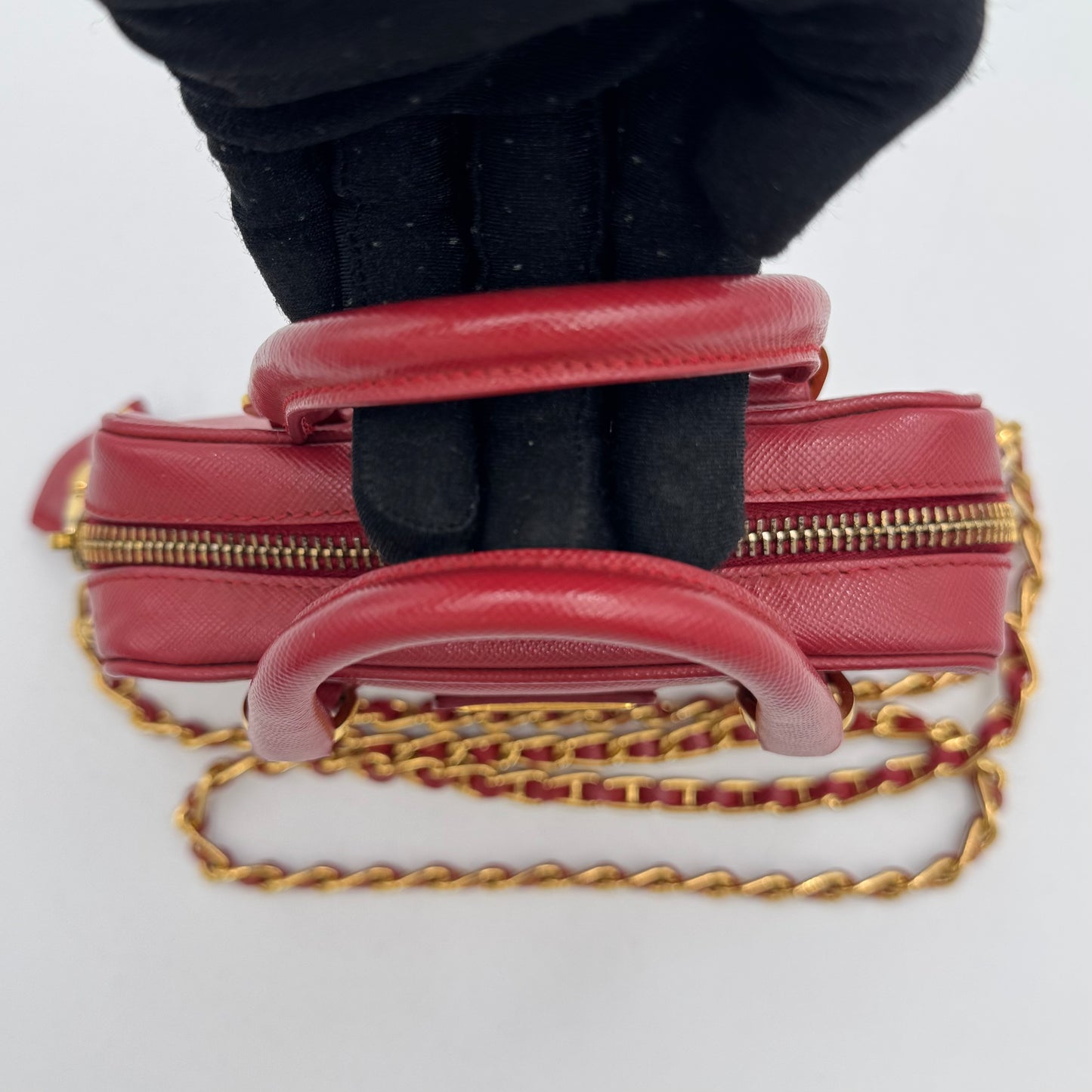 Prada Pink Saffiano Mini Bauletto GHW