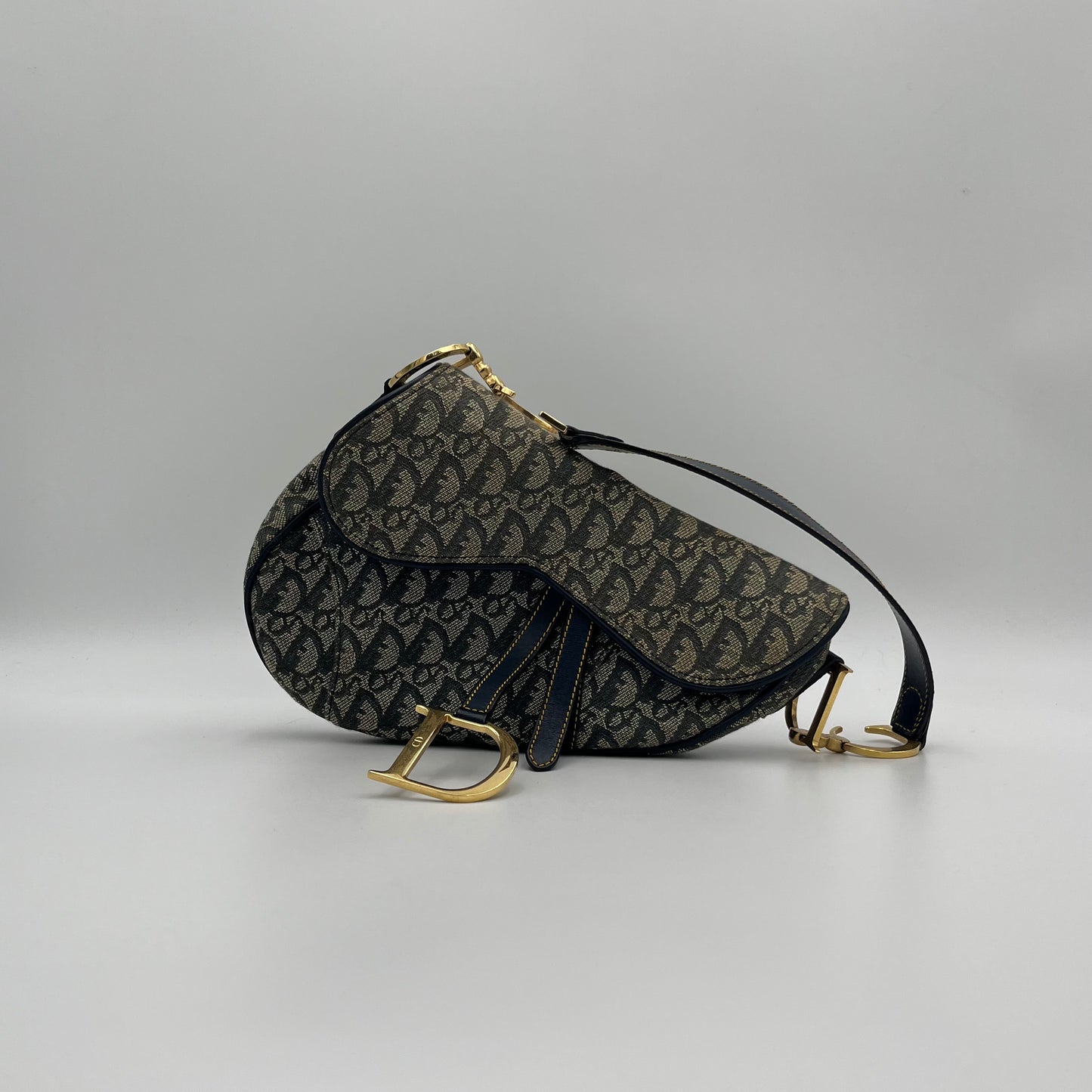Christian Dior Blue Monogram Saddle GHW (RU 0040)