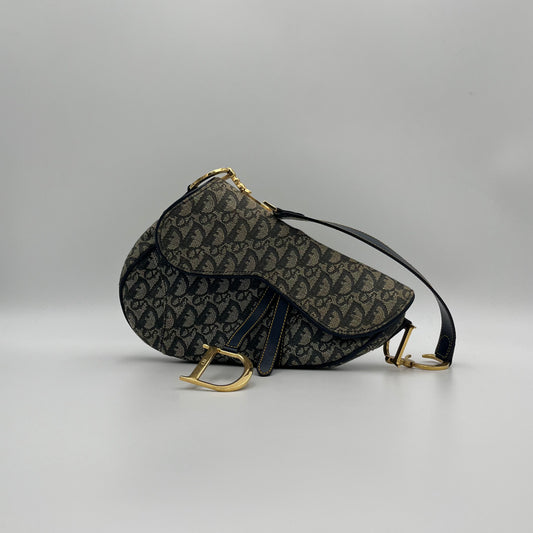 Christian Dior Blue Monogram Saddle GHW (RU 0040)