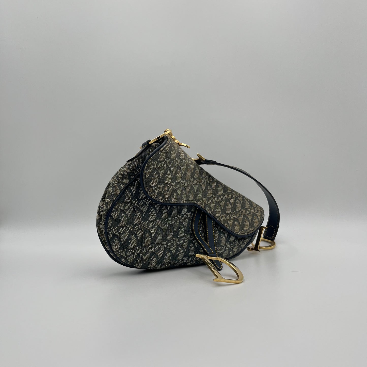 Christian Dior Blue Monogram Saddle GHW (RU 0040)