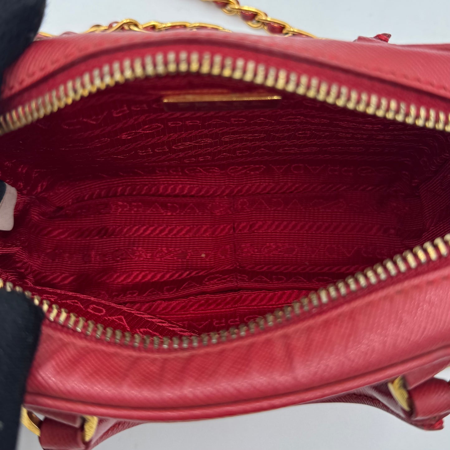 Prada Pink Saffiano Mini Bauletto GHW