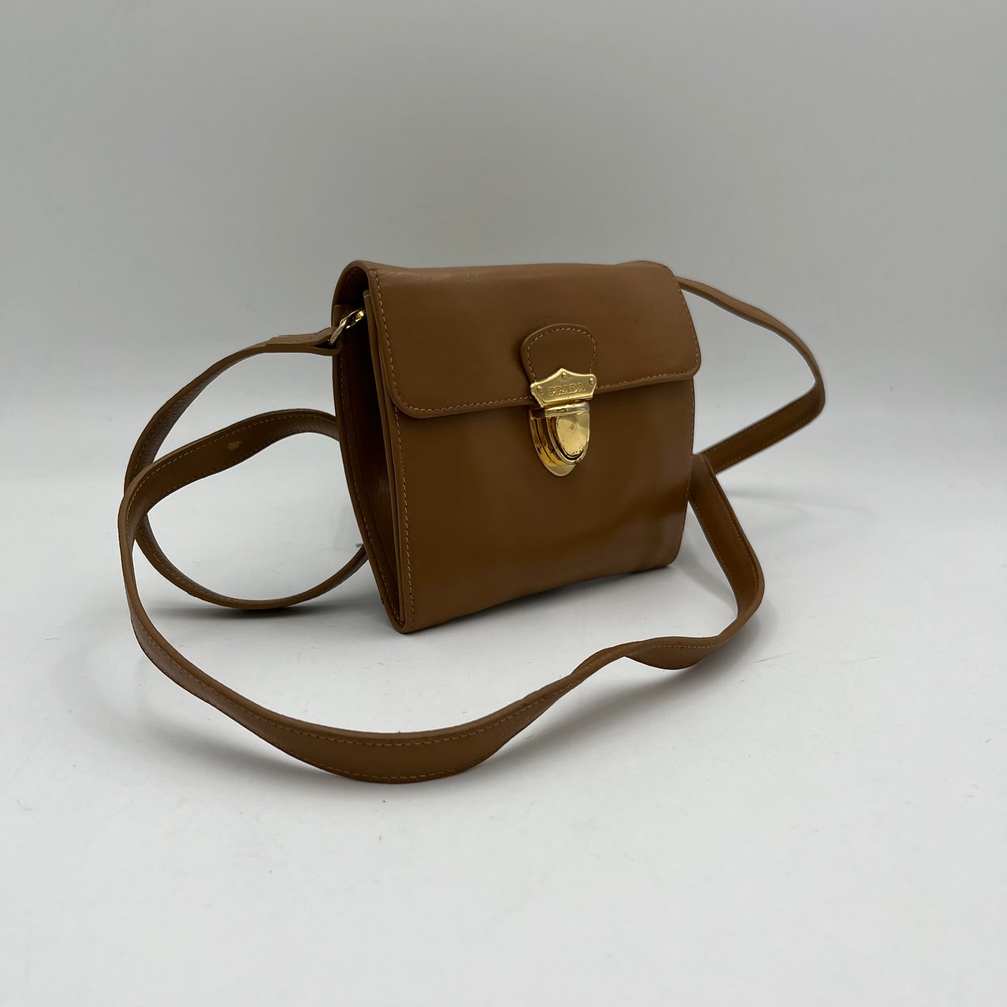 Prada Tan Leather Crossbody