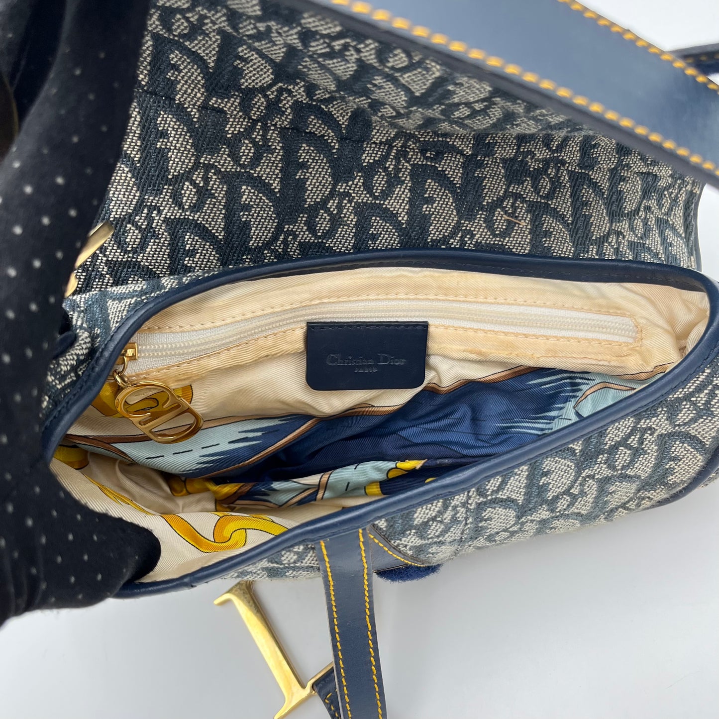 Christian Dior Blue Monogram Saddle GHW (RU 0040)