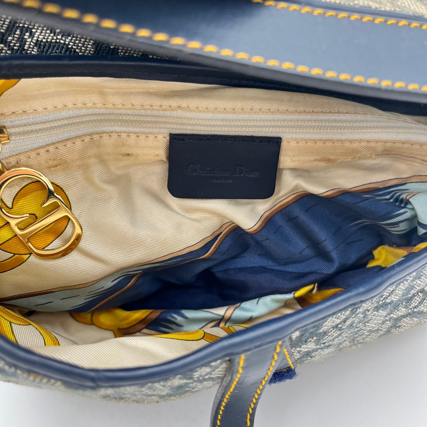Christian Dior Blue Monogram Saddle GHW (RU 0040)