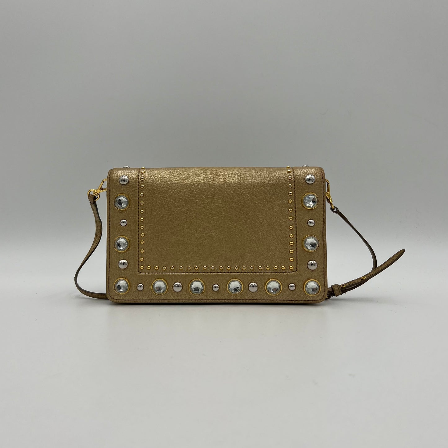 Miu Miu Crystal Gold Wallet Bag