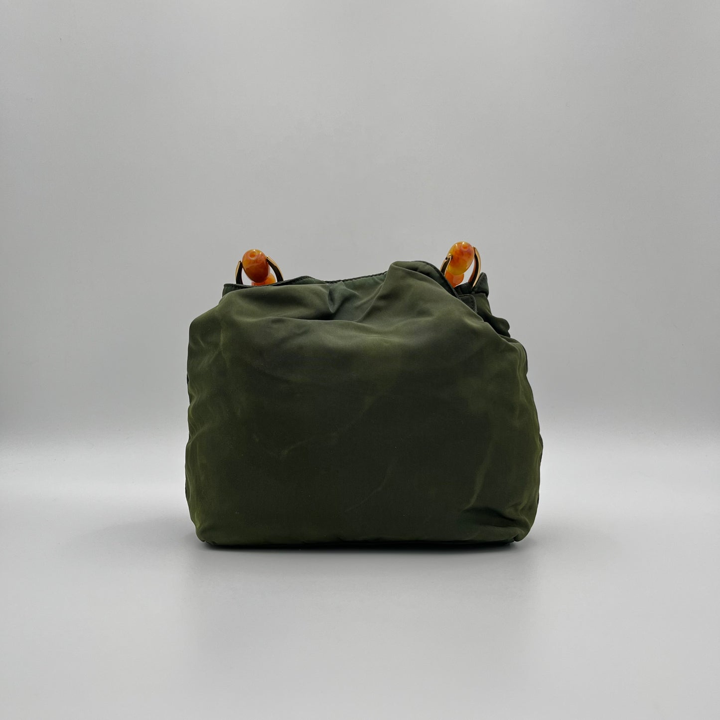 Christian Dior Green Nylon Orange Malice Pearl Handbag