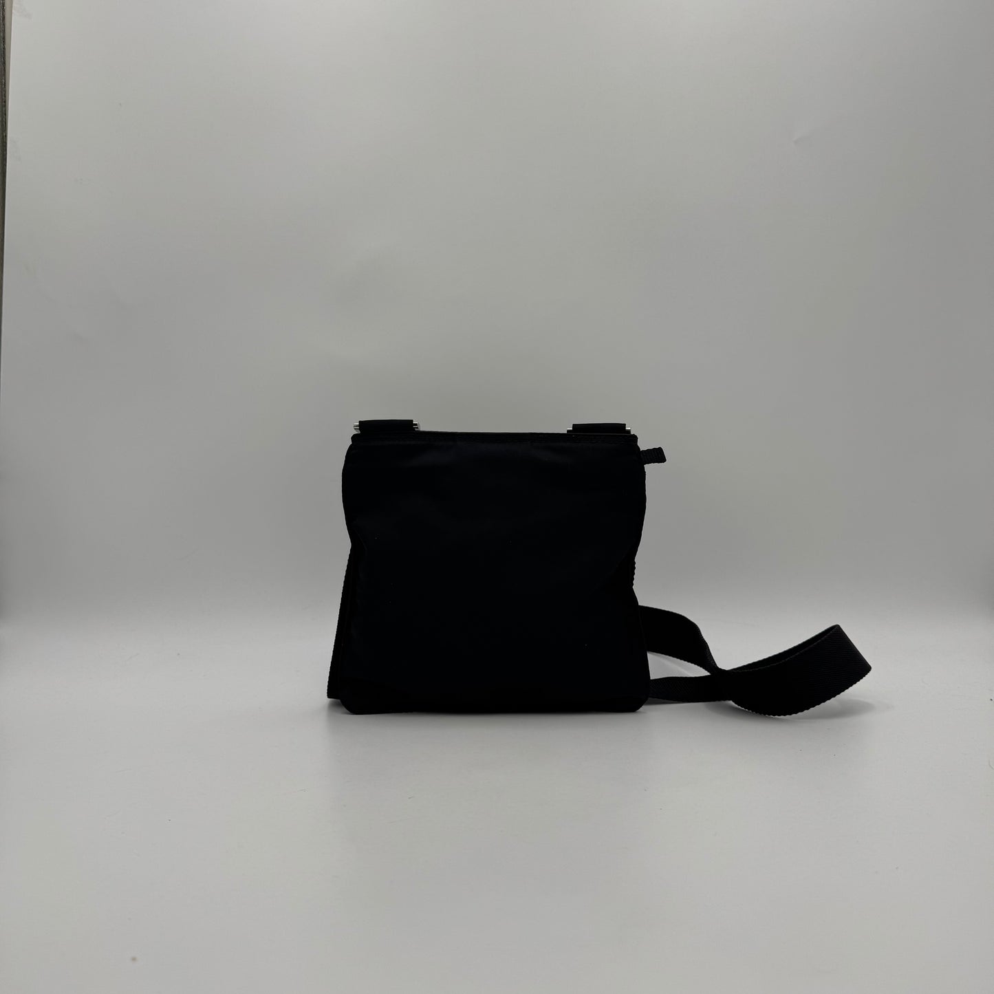 Prada Black Nylon Flat Small Messenger Crossbody