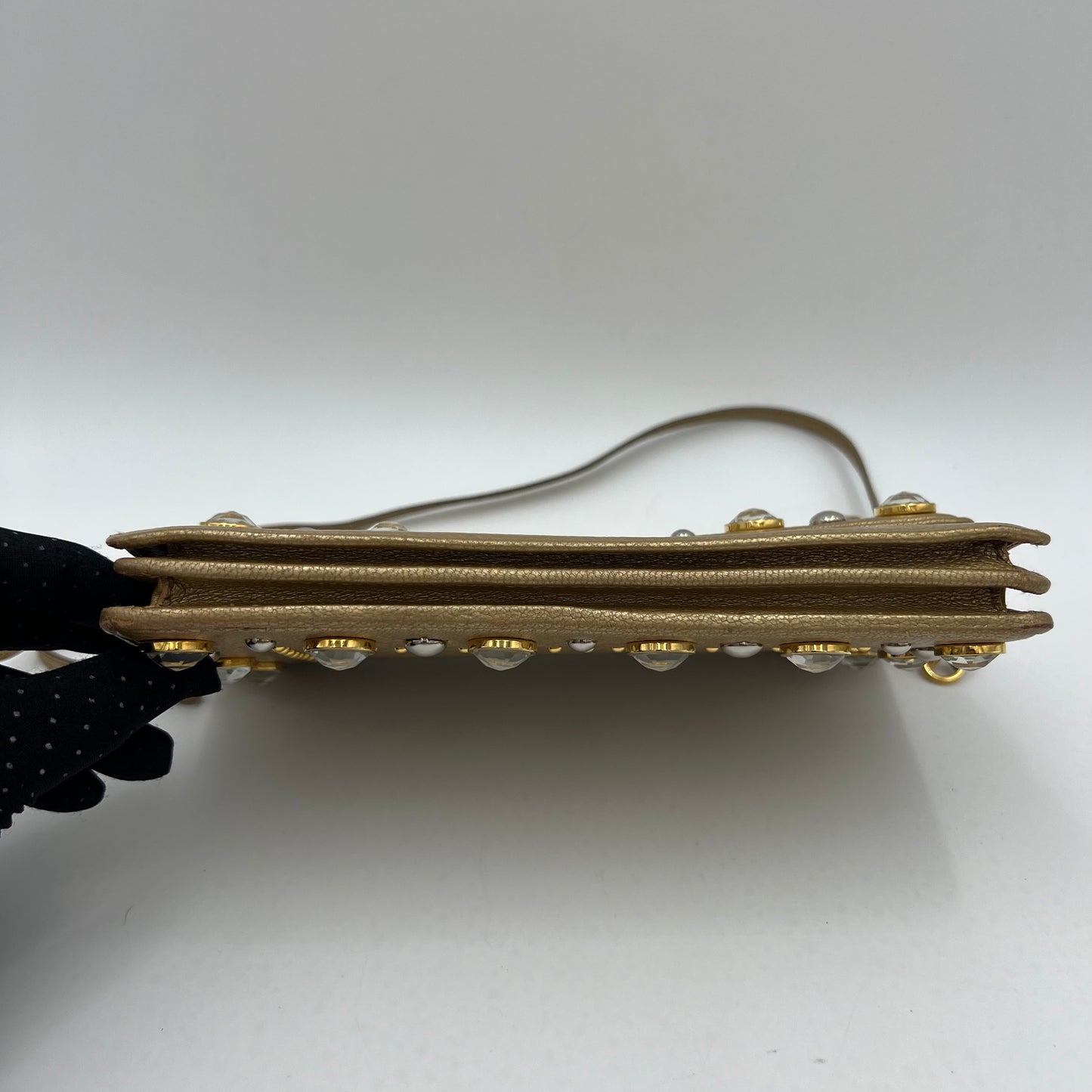 Miu Miu Crystal Gold Wallet Bag