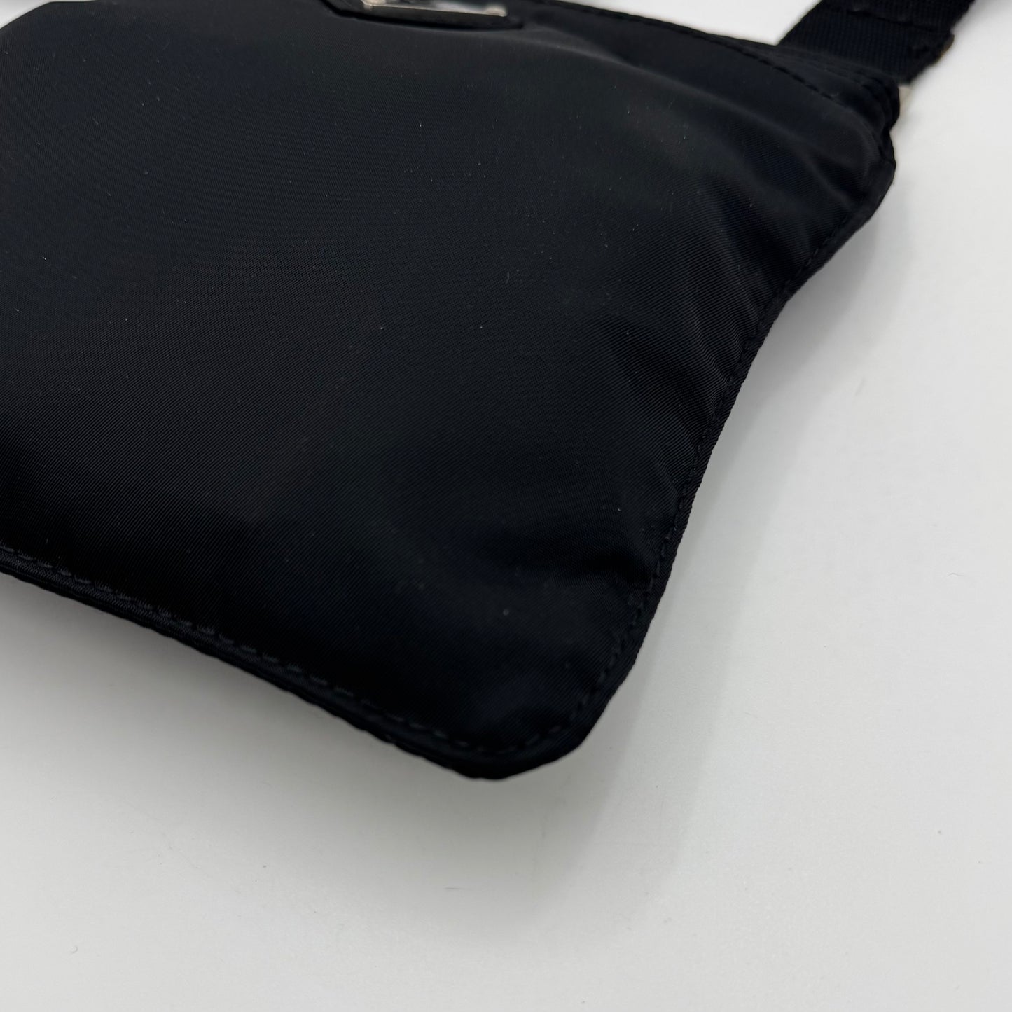 Prada Black Nylon Flat Small Messenger Crossbody
