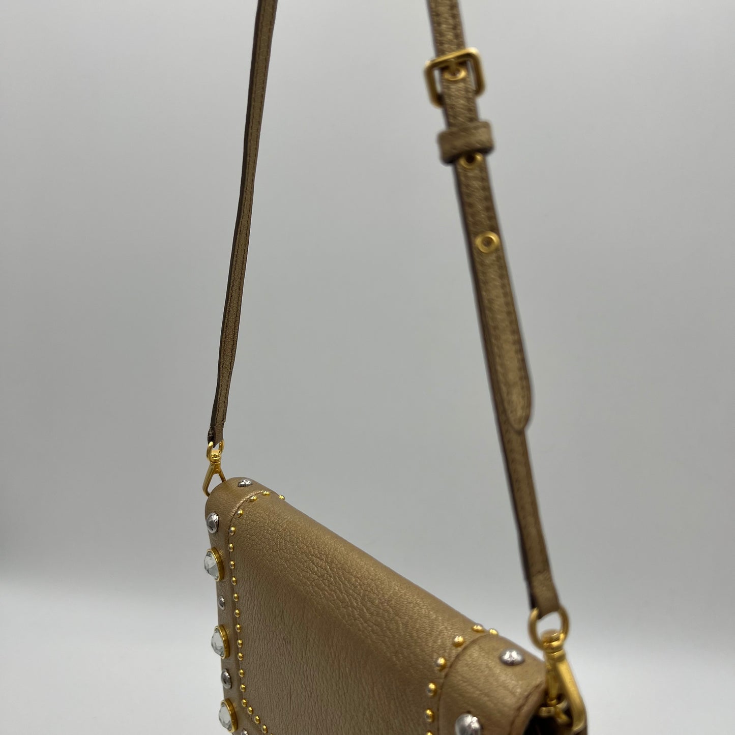 Miu Miu Crystal Gold Wallet Bag