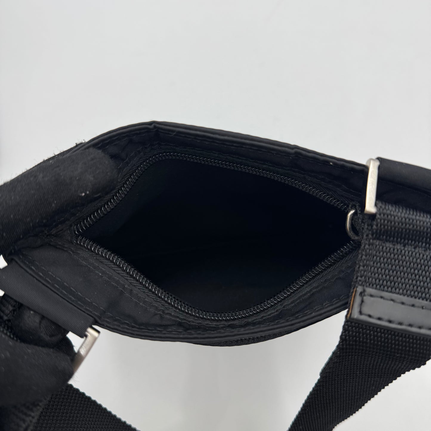 Prada Black Nylon Flat Small Messenger Crossbody
