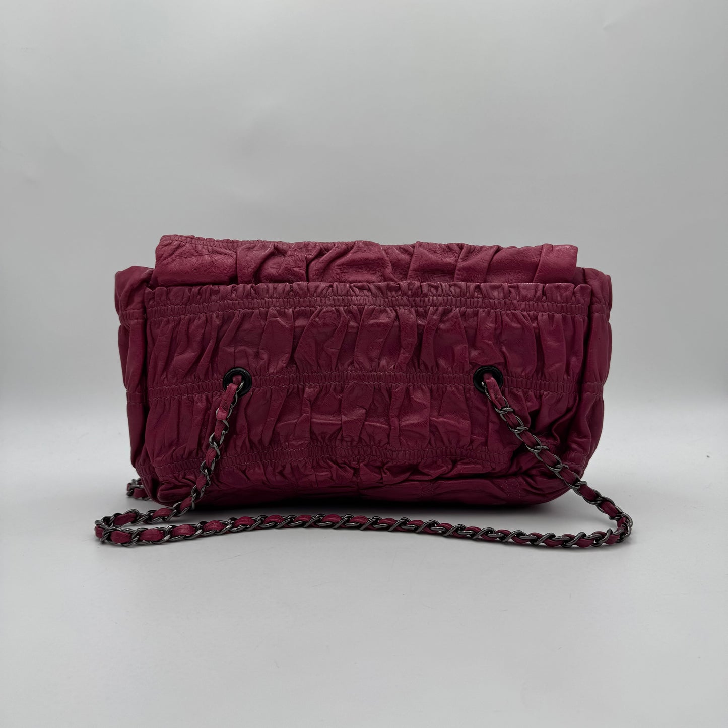 Prada Pink Nappa Gaufre Flap Chain Shoulder Bag