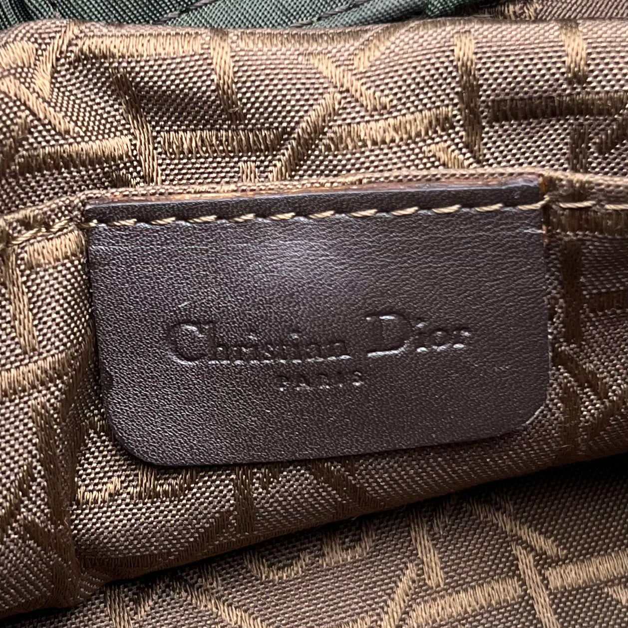 Christian Dior Green Nylon Orange Malice Pearl Handbag