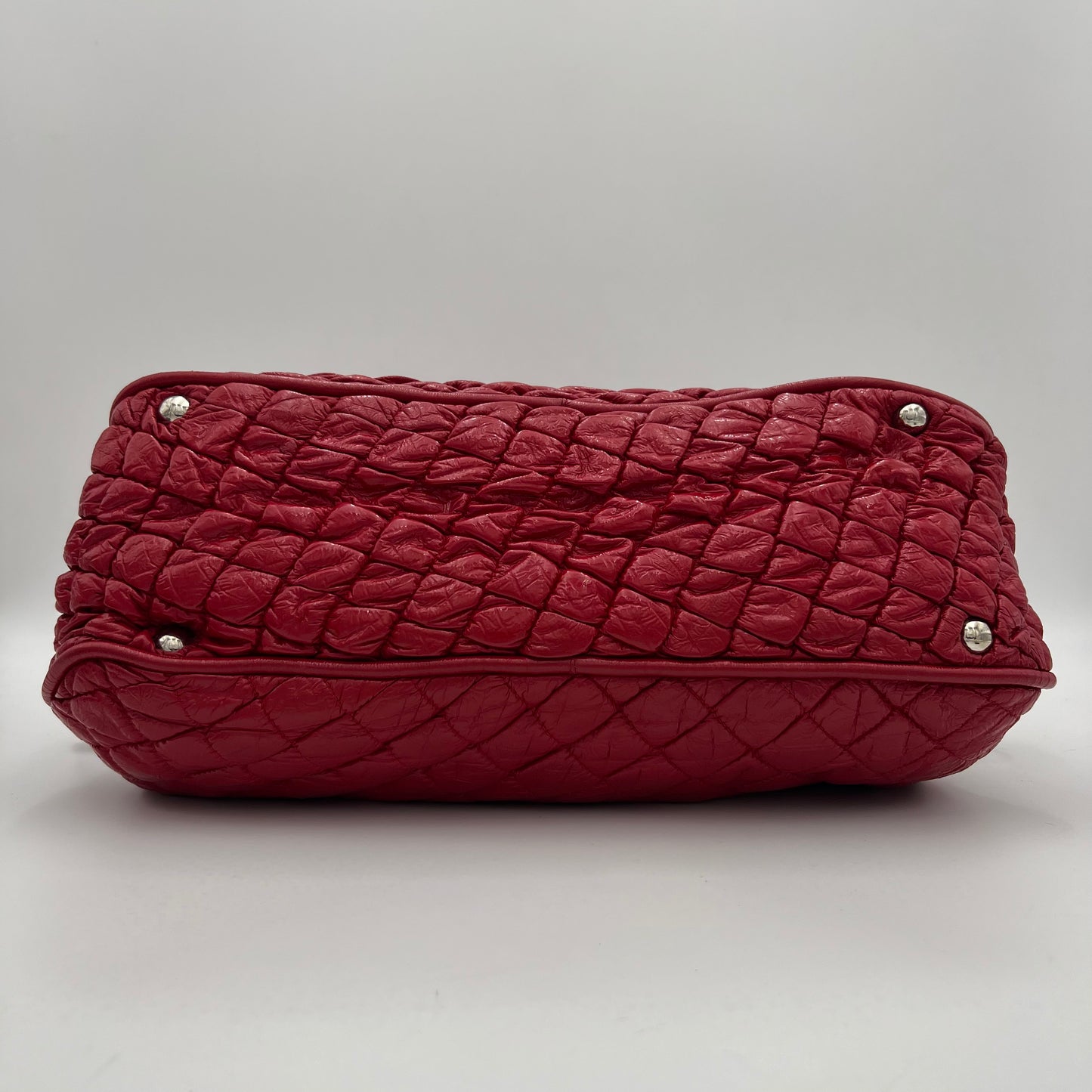 Miu Miu Red Matelasse Patent Leather Satchel SHW
