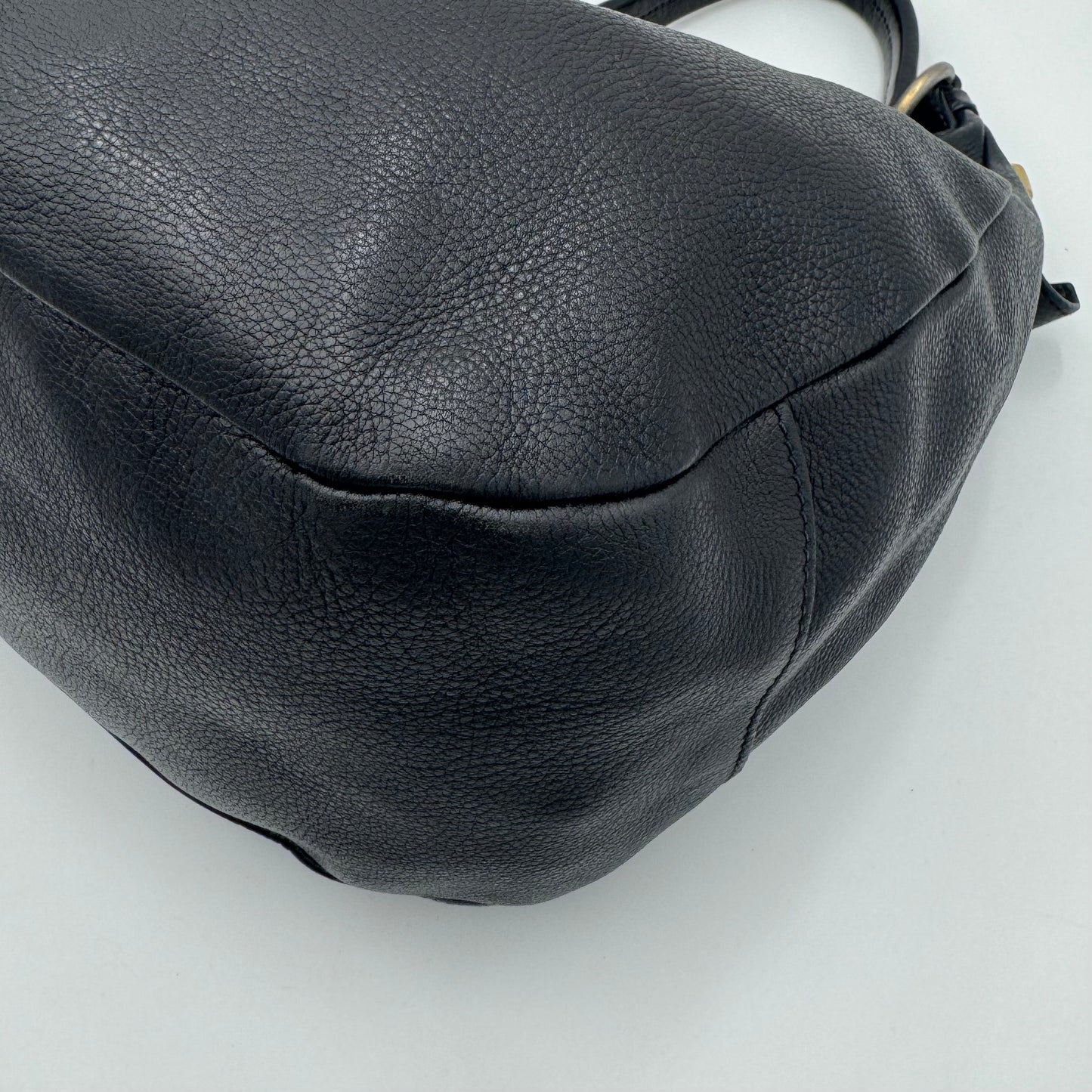 Prada Black Vitello Daino Large Hobo Bag