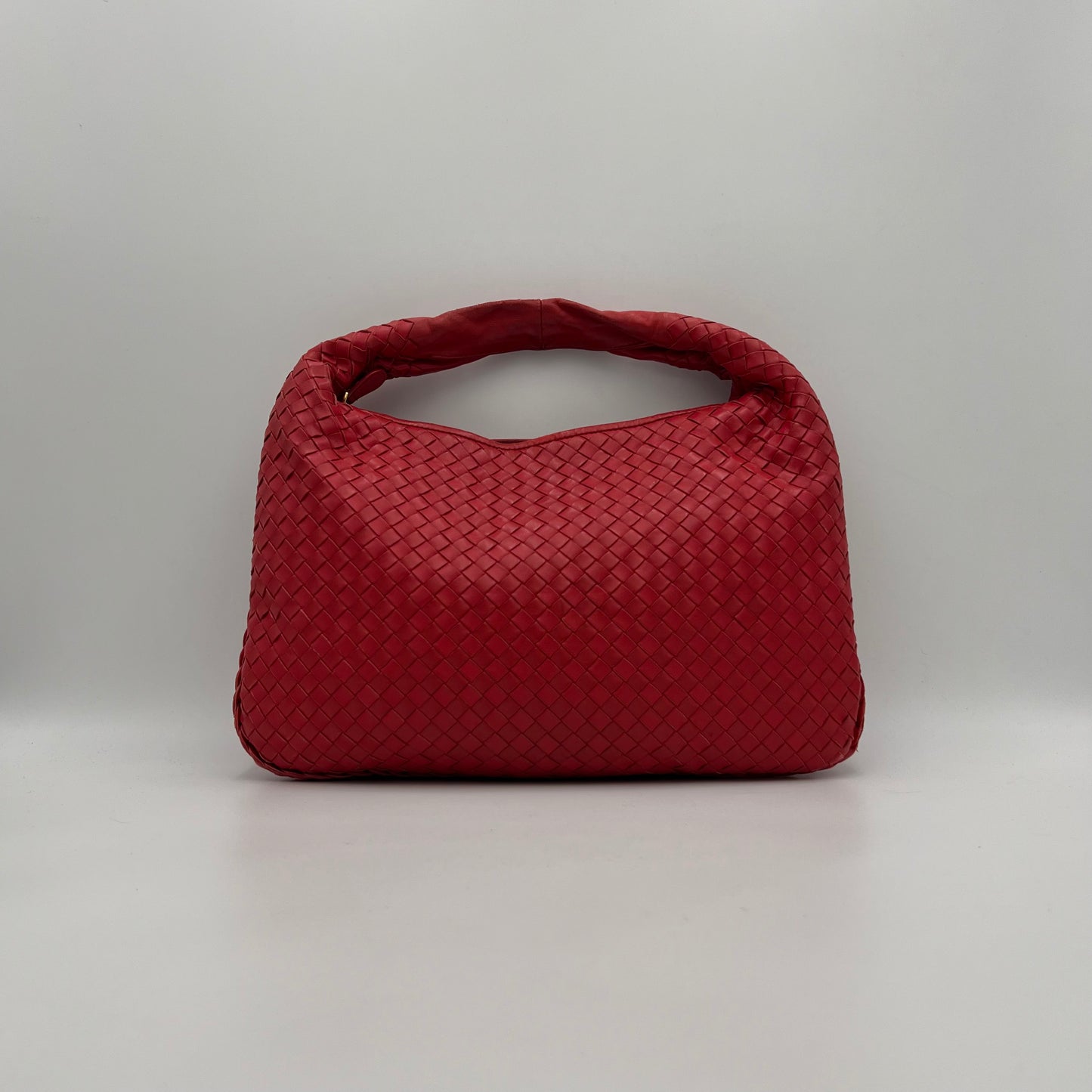 Bottega Veneta Red Intrecciato Hobo Bag