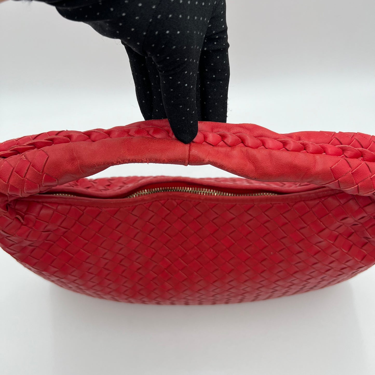 Bottega Veneta Red Intrecciato Hobo Bag