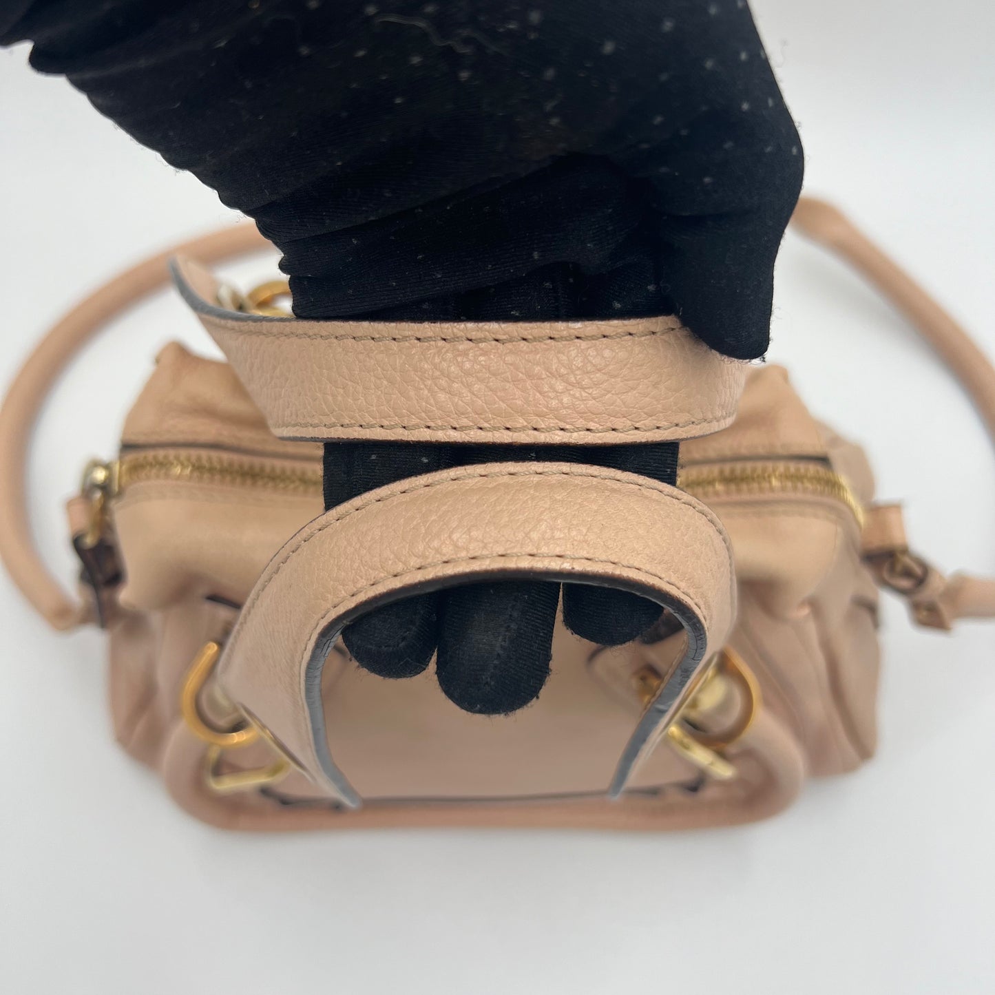 Chloe Beige Pink Leather Small Paraty Two-Way Bag