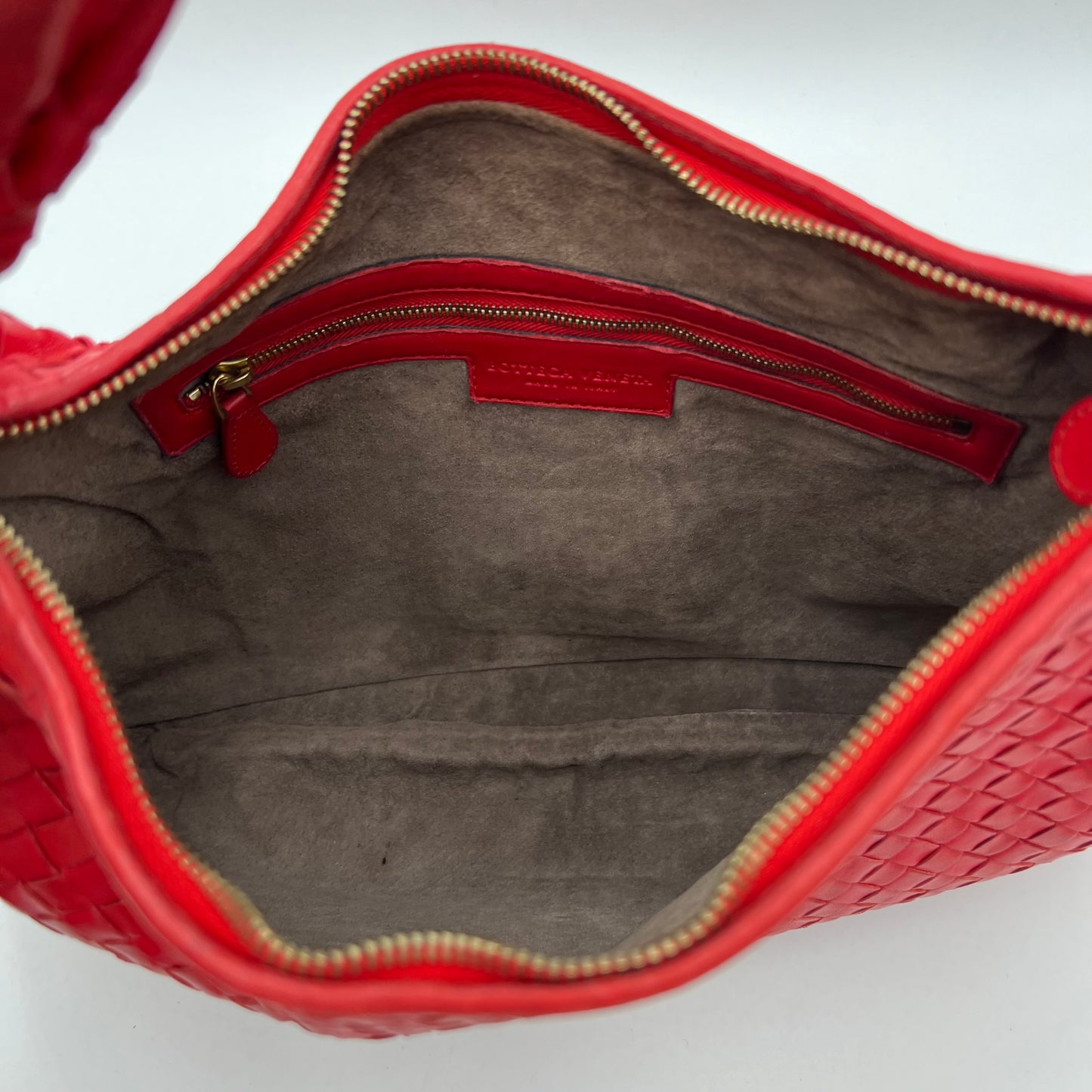 Bottega Veneta Red Intrecciato Hobo Bag