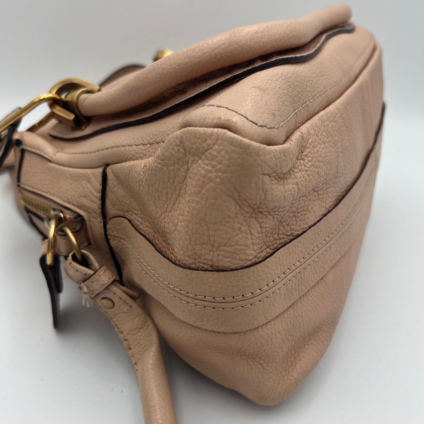 Chloe Beige Pink Leather Small Paraty Two-Way Bag