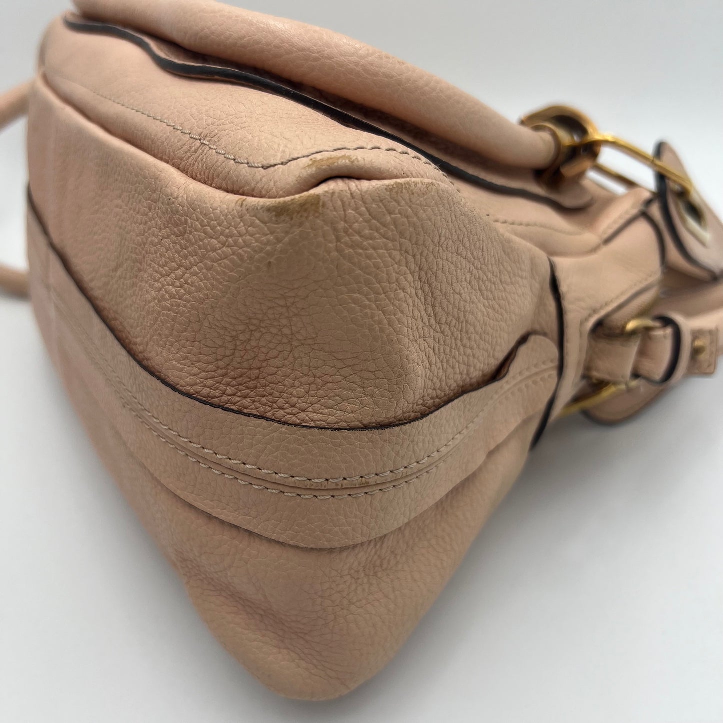 Chloe Beige Pink Leather Small Paraty Two-Way Bag
