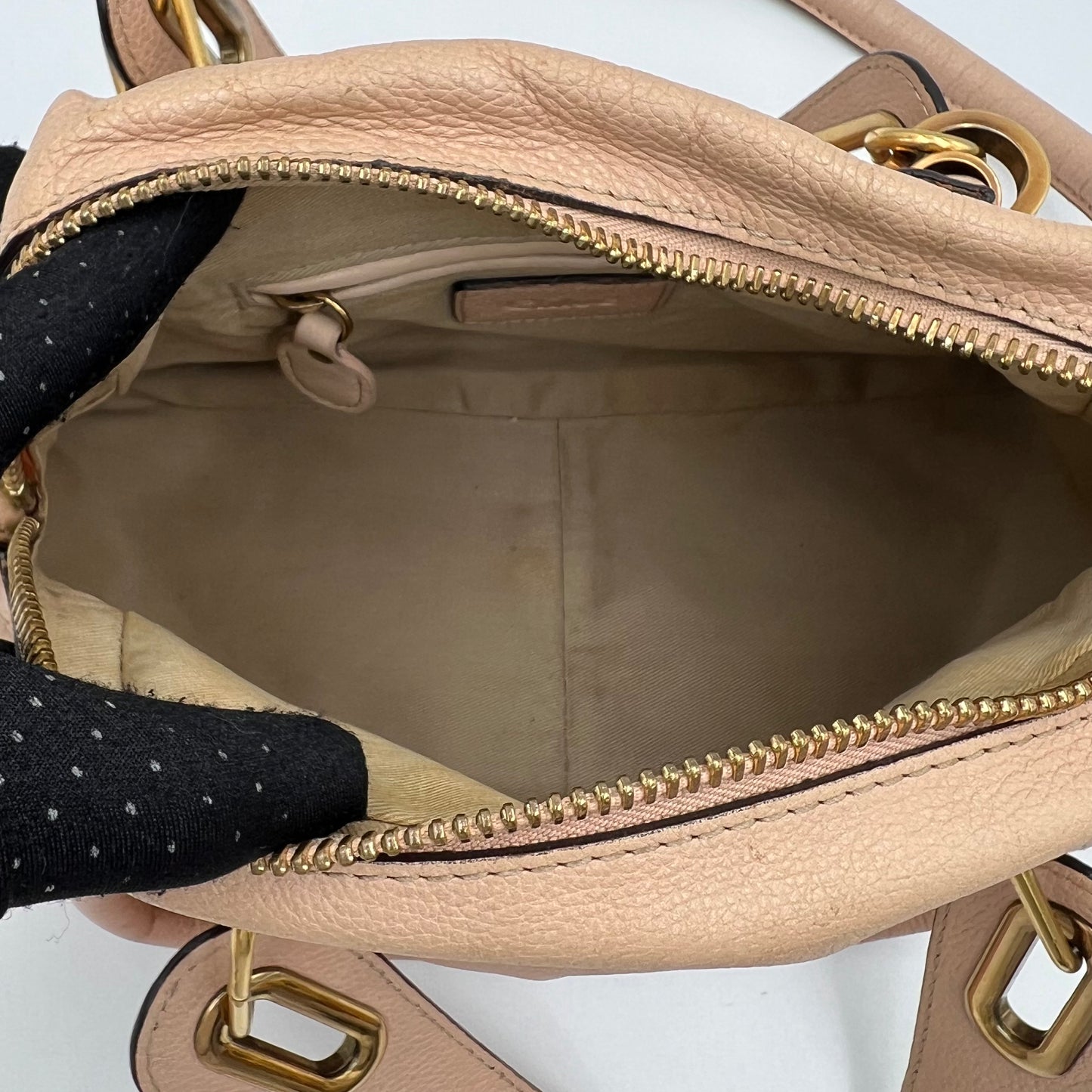 Chloe Beige Pink Leather Small Paraty Two-Way Bag