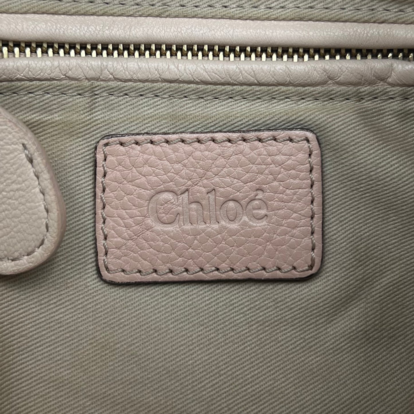 Chloe Beige Pink Leather Small Paraty Two-Way Bag