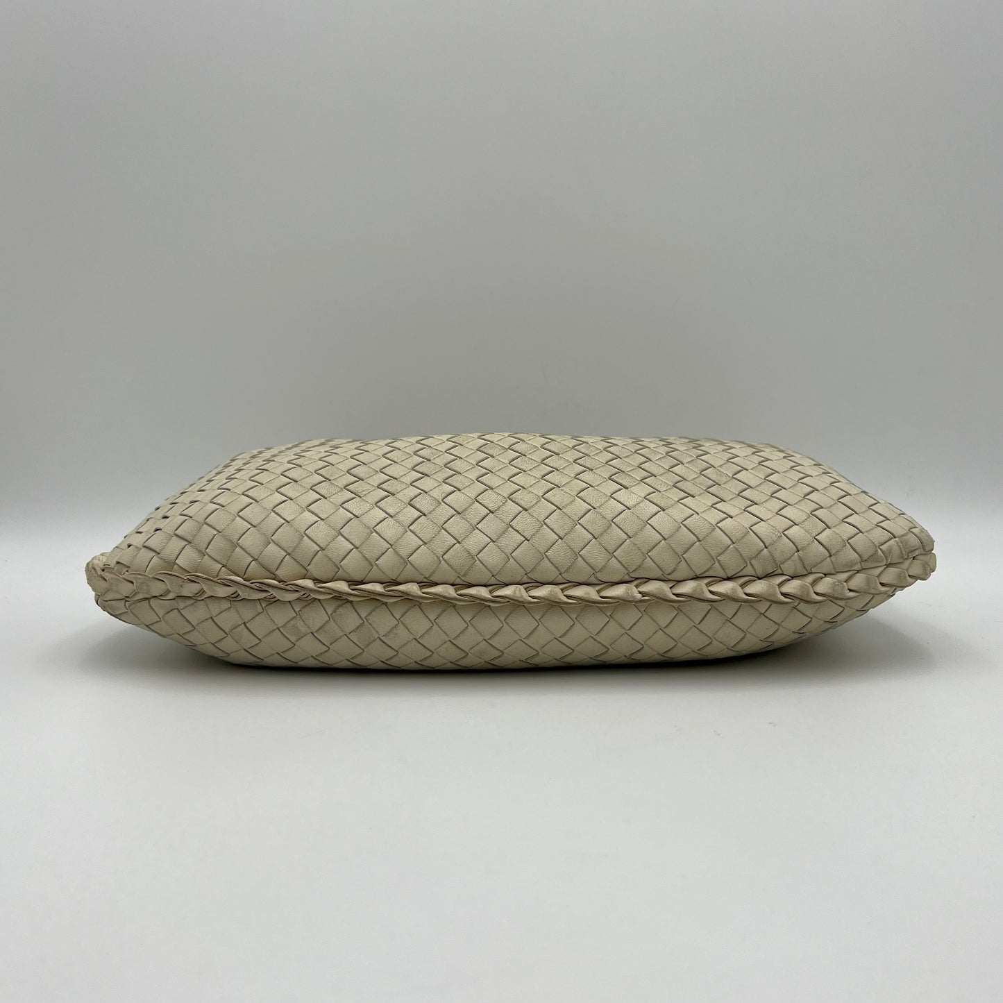 Bottega Veneta White Intrecciato Hobo Bag