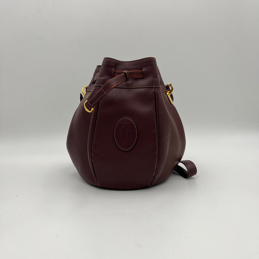 Cartier Must de Cartier Burgundy Small Bucket Sling Bag