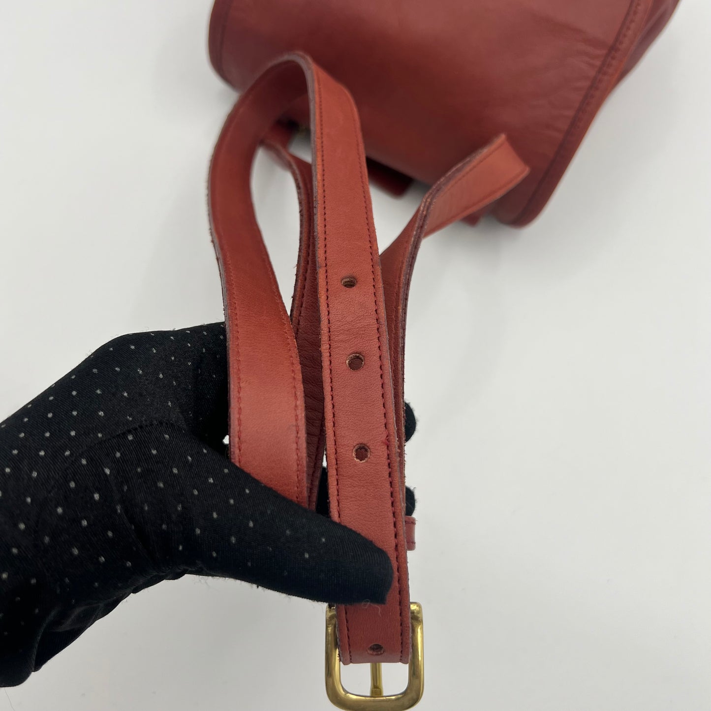 Coach Burgundy Leather Flap Drawstring Crossbody