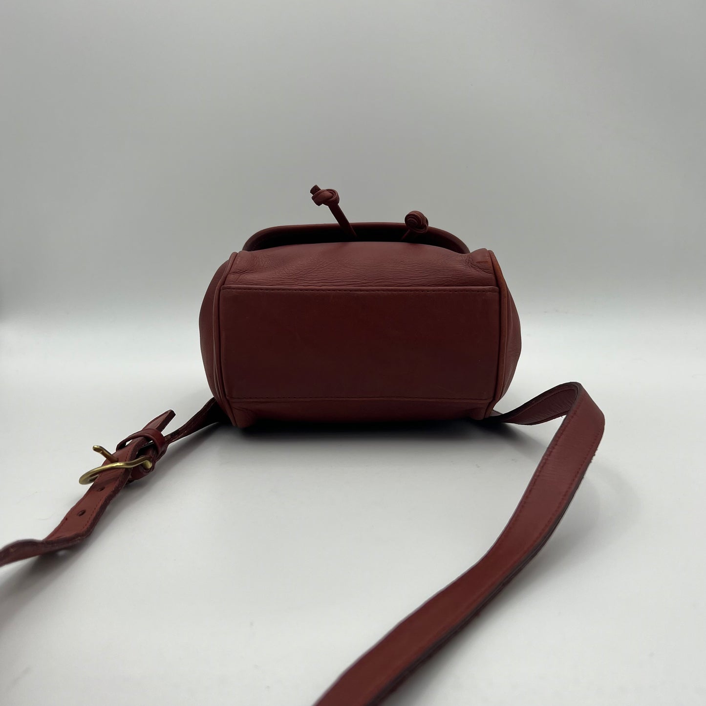 Coach Burgundy Leather Flap Drawstring Crossbody