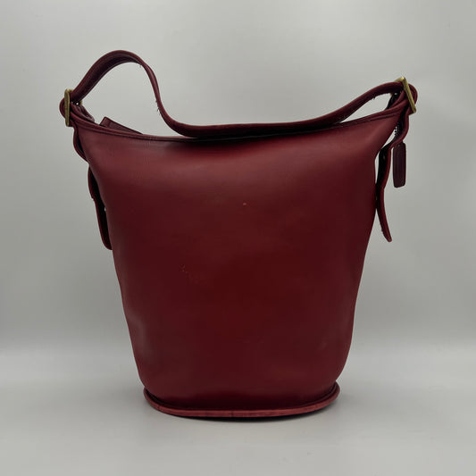 Coach Cherry Red Leather Duffle Sac XL