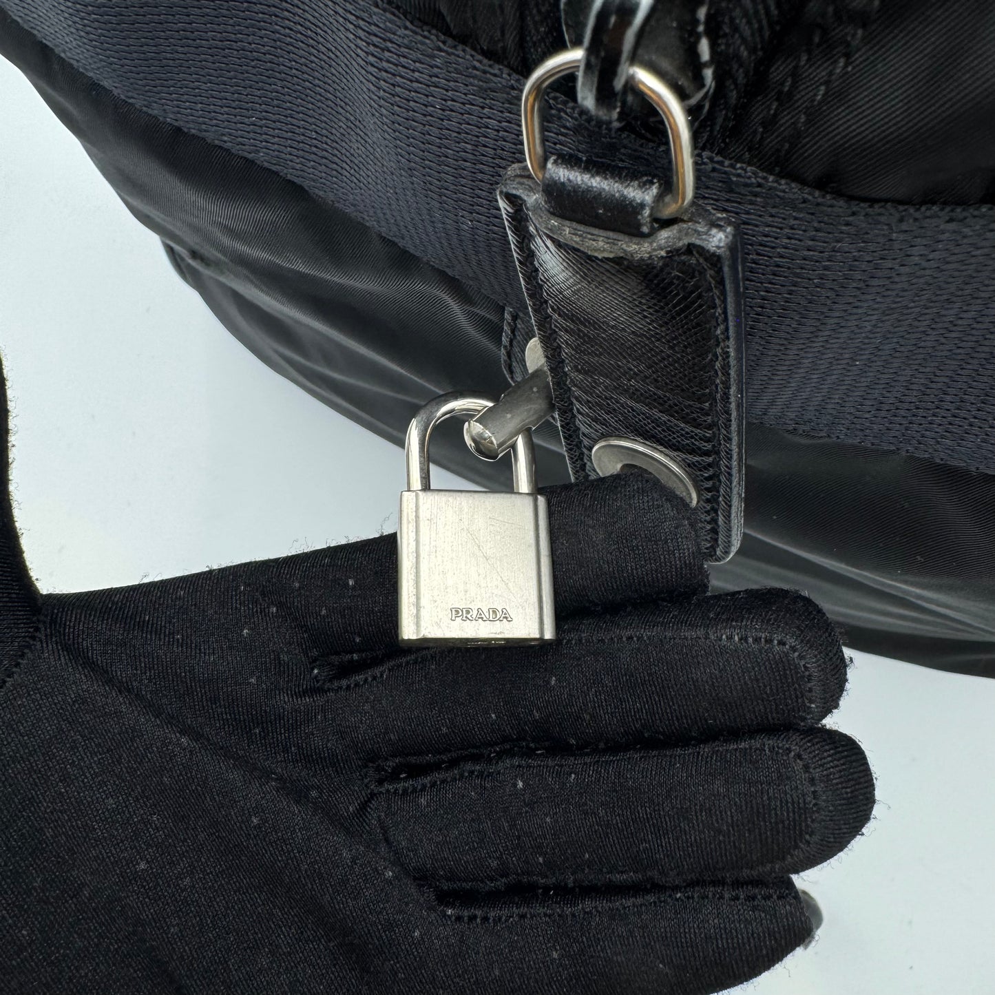 Prada Tessuto and Leather Duffle Bag