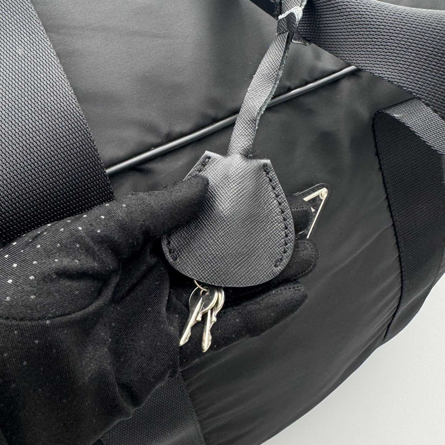 Prada Tessuto and Leather Duffle Bag