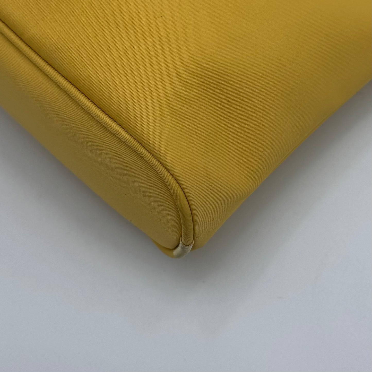 Celine Paris Yellow Nylon Round Handle Mini Tote Bag