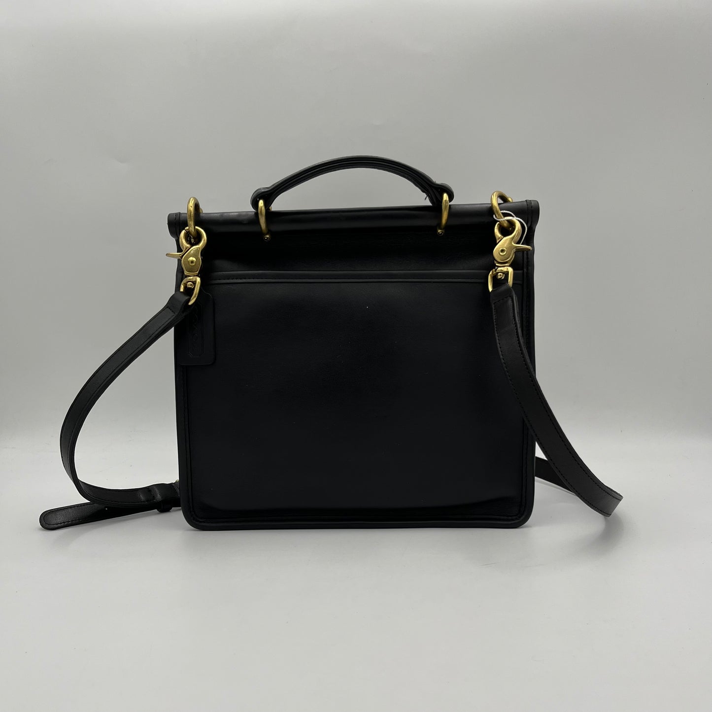 Coach Black Leather Willis Top Handle with Sling