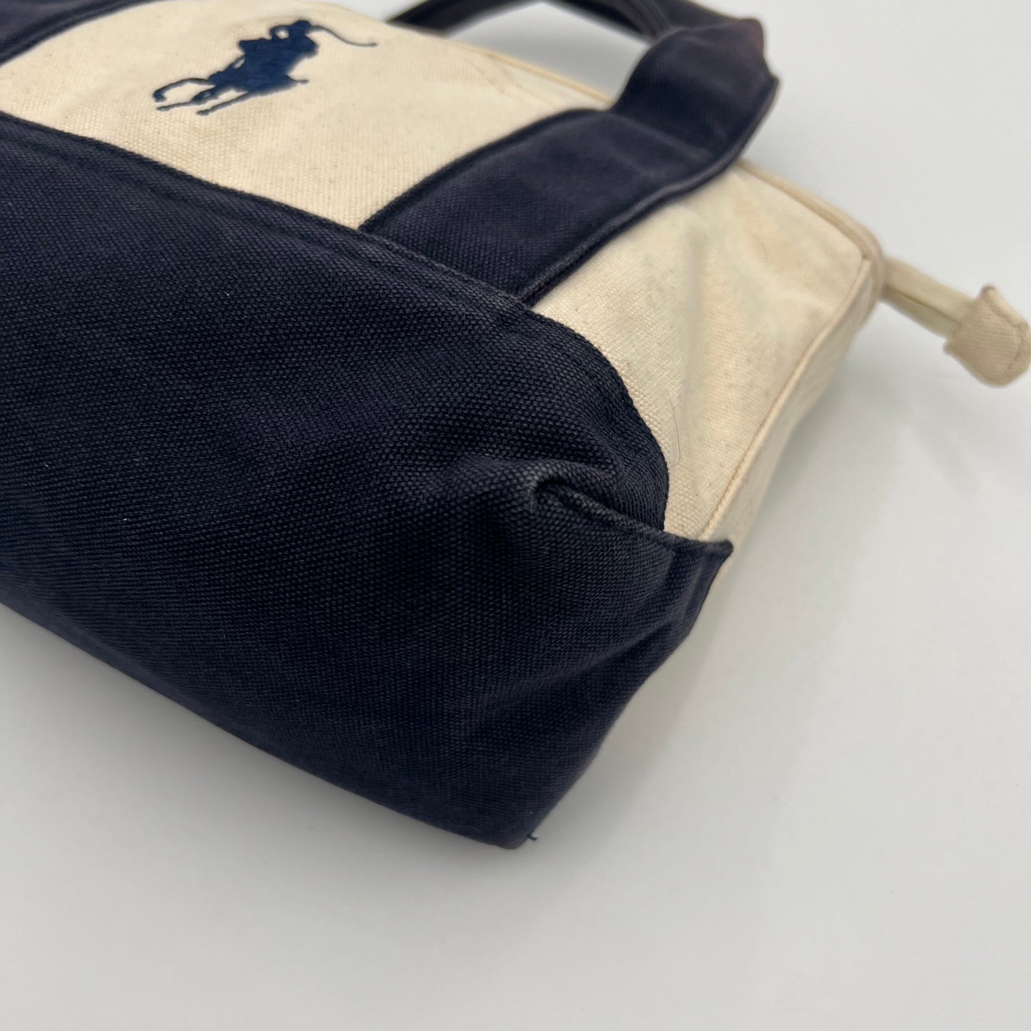 Polo Ralph Lauren Ivory and Navy Small Canvas Tote
