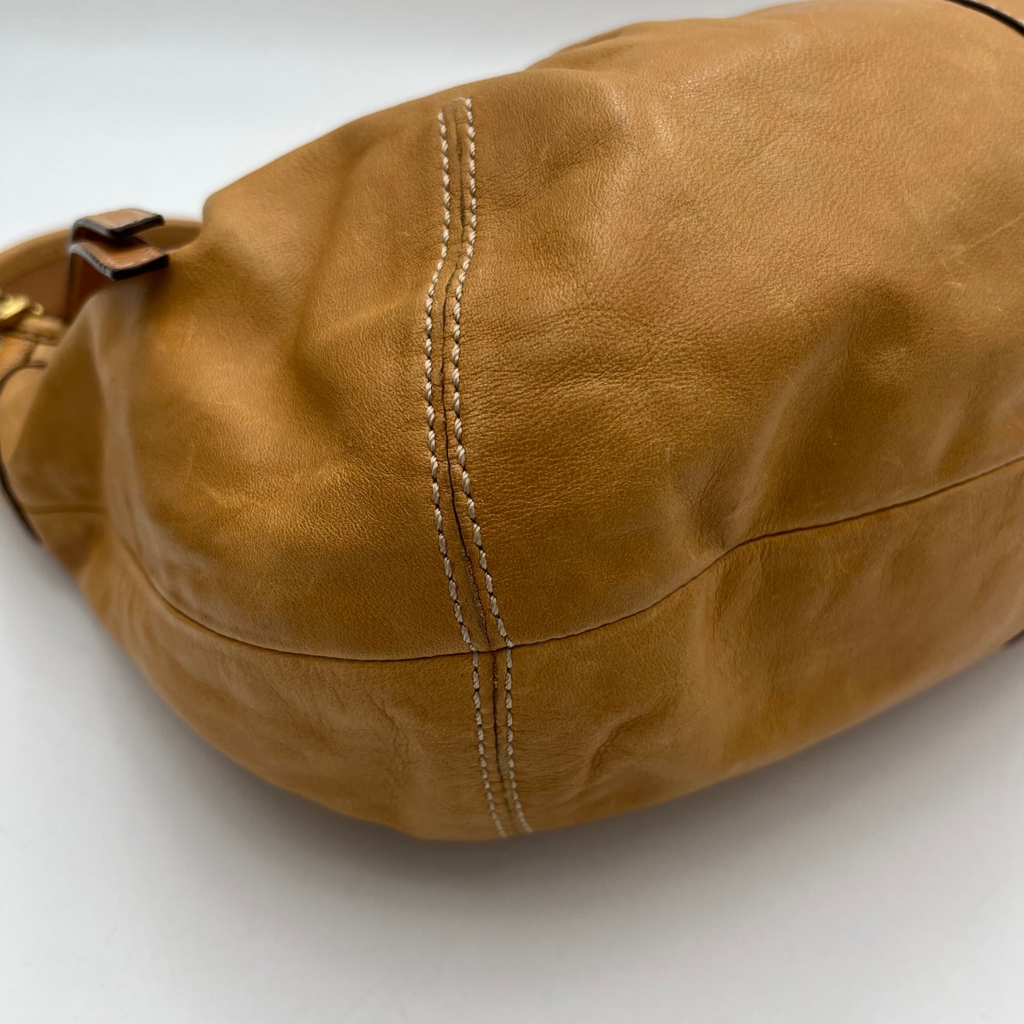 Coach Brown Leather Pleated Ergo Hobo Bag