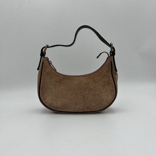 Celine Paris Beige C Macadam Suede Ava Hobo Baguette