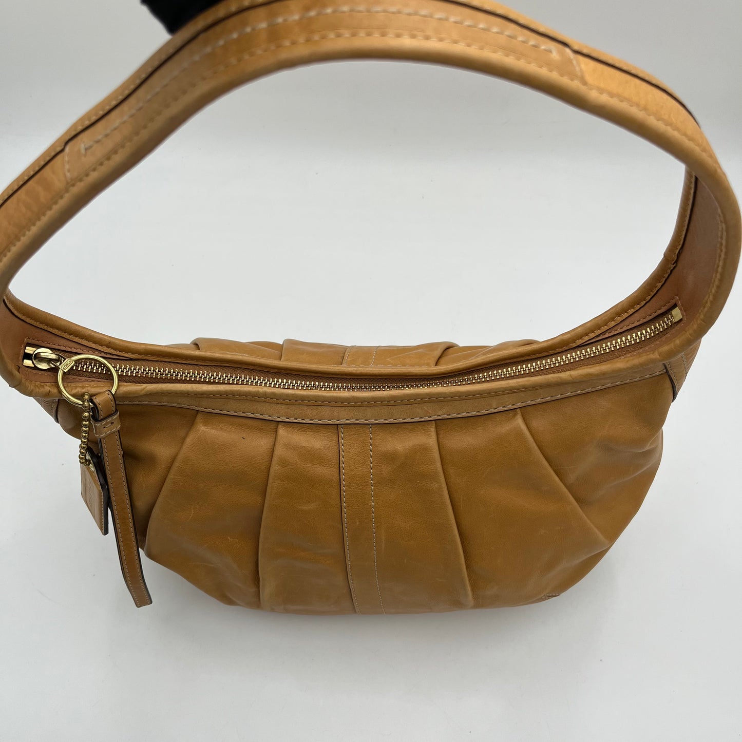 Coach Brown Leather Pleated Ergo Hobo Bag