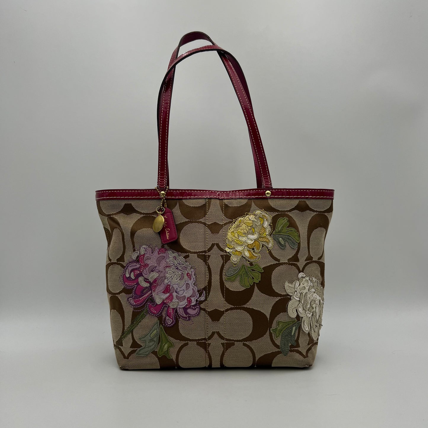 Coach Limited Edition C Signature Floral Applique Tote