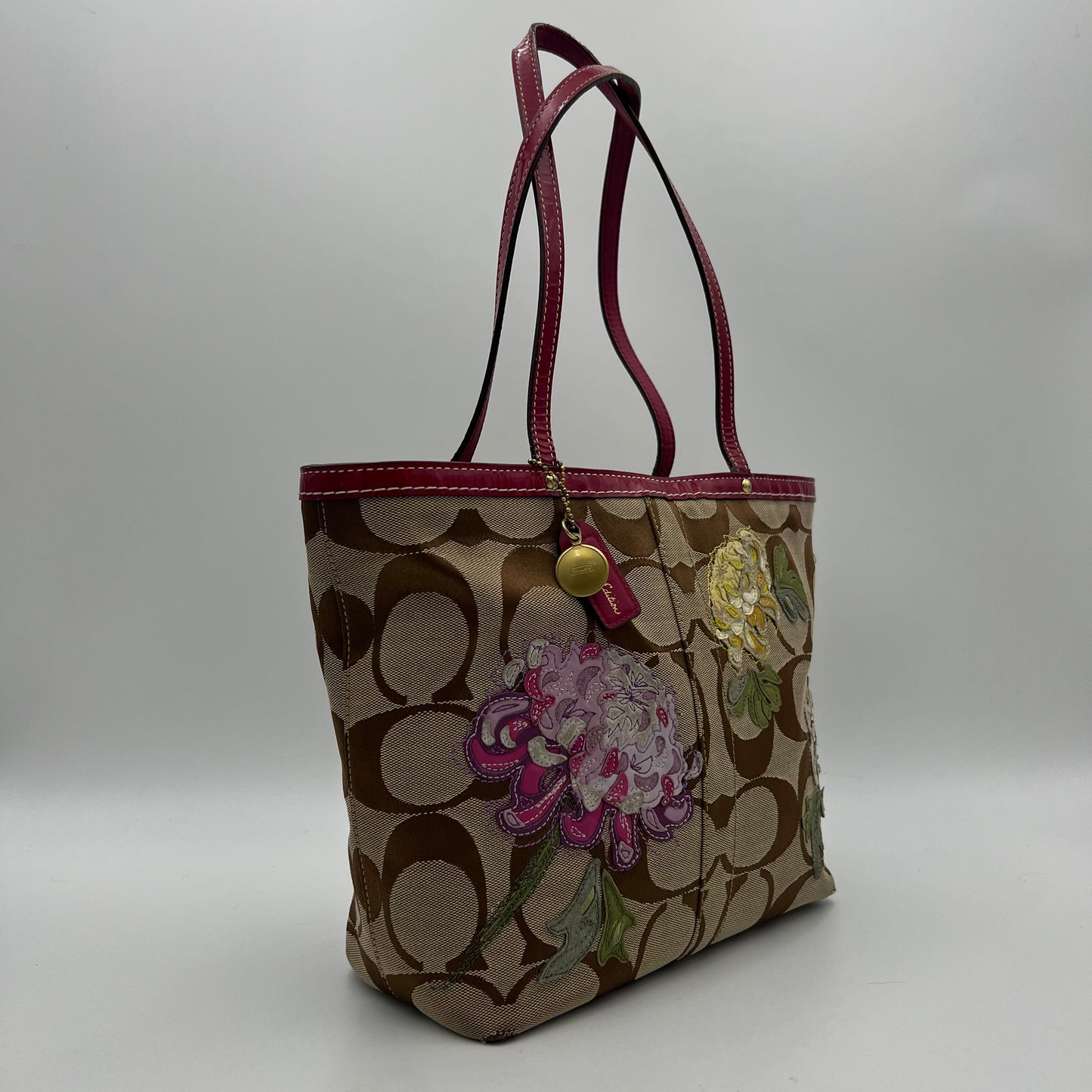 Coach Limited Edition C Signature Floral Applique Tote